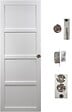GD MENUISERIES - Porte Coulissante Tamera blanc 4 panneaux H204 x L73 cm, Galandage, kit finition - vignette
