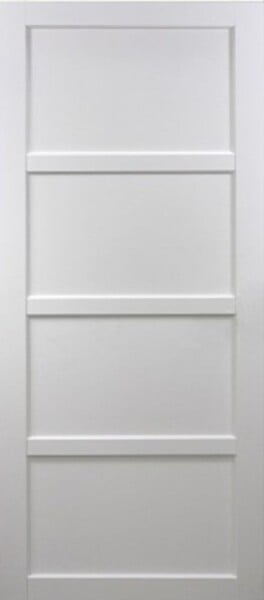 GD MENUISERIES - Porte Coulissante Tamera blanc 4 panneaux H204 x L73 cm, Rail Alu - large