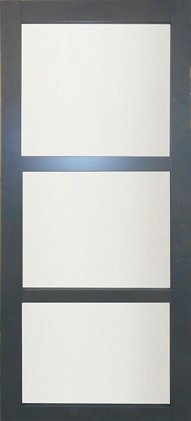 GD MENUISERIES - Porte Coulissante Blakeria Vitrée Gris Anthr H204 x L73 cm, Rail Alu Bandeau Blanc, Coquilles - large