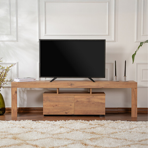CONCEPT USINE - Meuble TV avec placards en bois 180cm JUXE - large