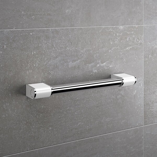 AKW - Barre d'appui ONYX 2 en aluminium - Longueur : 450 mm - chromé brillant et blanc mat- réf : 12802-LS - AKW - large