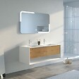 DISTRIBAIN - Meuble de salle de bain Portofino 1200 Blanc et Bois Naturel - vignette