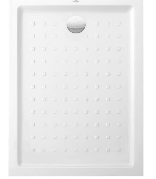 VILLEROY ET BOCH - Receveur O.NOVO extra plat - carré - Dimensions : 90 X 90 cm - Couleur : BLANC - large