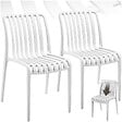 TECTAKE - Chaises de jardin ALCUDIA résistantes aux intempéries et empilables crème - vignette
