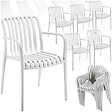 TECTAKE - Chaises de jardin ALCUDIA empilables et résistantes aux intempéries crème - vignette
