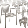 TECTAKE - Chaises de jardin ALCUDIA empilables et résistantes aux intempéries taupe - vignette