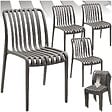 TECTAKE - Chaises de jardin ALCUDIA résistantes aux intempéries et empilables gris anthracite - vignette