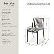 TECTAKE - Chaises de jardin ALCUDIA résistantes aux intempéries et empilables gris anthracite - vignette