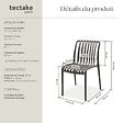 TECTAKE - Chaises de jardin ALCUDIA résistantes aux intempéries et empilables gris anthracite - vignette