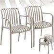 TECTAKE - Chaises de jardin ALCUDIA empilables et résistantes aux intempéries taupe - vignette