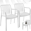 TECTAKE - Chaises de jardin ALCUDIA empilables et résistantes aux intempéries crème - vignette