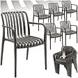 TECTAKE - Chaises de jardin ALCUDIA empilables et résistantes aux intempéries gris anthracite - vignette