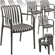 TECTAKE - Chaises de jardin ALCUDIA empilables et résistantes aux intempéries gris anthracite - vignette