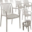 TECTAKE - Chaises de jardin ALCUDIA empilables et résistantes aux intempéries taupe - vignette