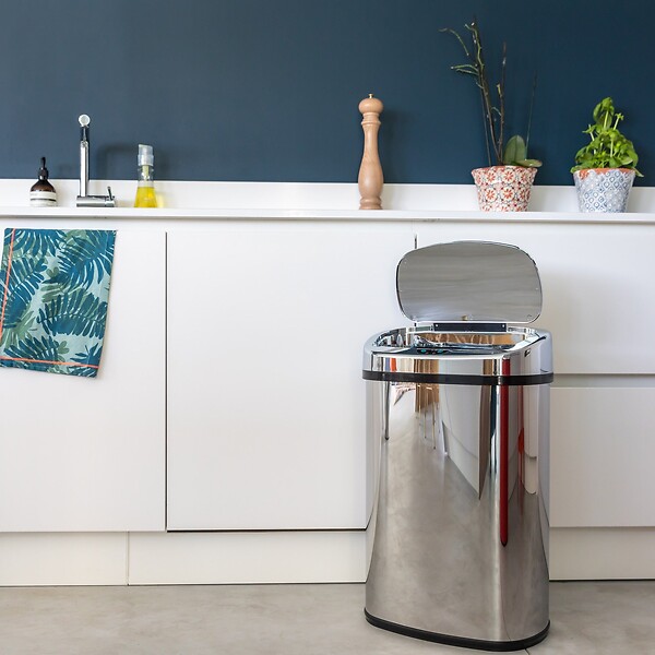 KITCHEN MOVE - Poubelle automatique inox MAJESTIC argent 80L - large