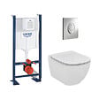 GROHE - Grohe Pack WC Rapid SL autoportant + WC sans bride AquaBlade + Abattant slim softclose + Plaque chrome + Set isolation phonique - vignette