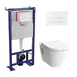 SWISS AQUA TECHNOLOGIES - Pack WC bâti-autoportant + Cuvette Vitra S50 + Abattant softclose + Plaque blanche (SMART-S50-4) - vignette