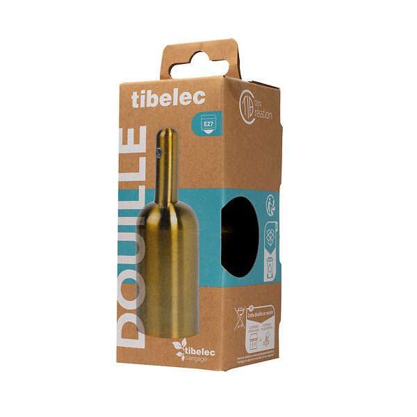 TIBELEC - Douille E27 métal bronze - 250 V - large