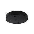 TIBELEC - Plafonnier métal rond noir 5 câbles Diam.150 mm - vignette