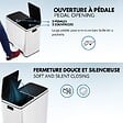 KITCHEN MOVE - Poubelle pédale tri sélectif MAJOR blanc 60L - vignette