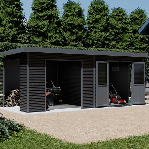 BARAC - Abri de jardin - Bois composite - Onyx 63 - 17,02 m2 - large