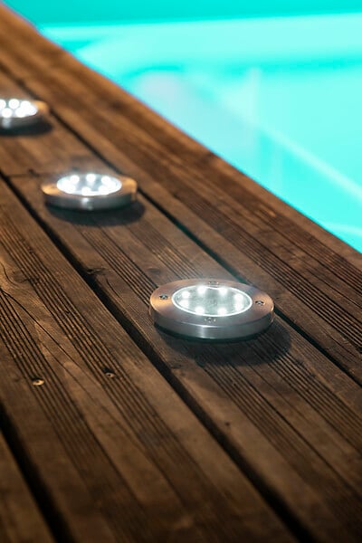 GALIX - Spot encastrable solaire en inox 8 led smd - large