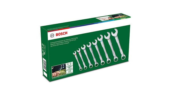 BOSCH - Set de clés mixte  8 pièces - large