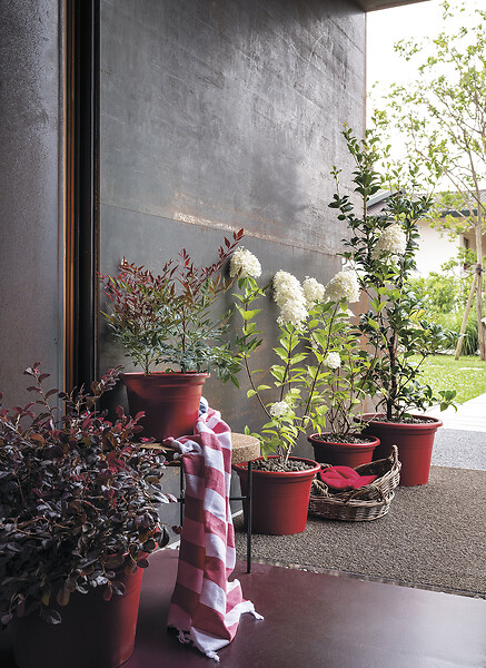 DEROMA - Pot de plante rond Cilindro Day R Rosso - Rouge - Diam.40cm - large