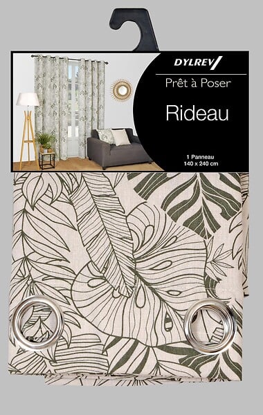 DYLREV - Rideau lourd imprimé fantaisie 140x240 vert - large