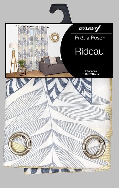 DYLREV - Rideau lourd imprimé fantaisie - Gris - 140x240cm - large