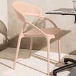 OVIALA - Lot de 4 chaises de terrasse roses - Madrid - vignette