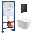 GROHE - Grohe Pack WC Bâti autoportant + WC Swiss Aqua Technologies Infinitio sans bride + Plaque noir mat (Autoportant-Infinitio-KF0) - vignette