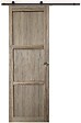 GD MENUISERIES - Porte Coulissante bois Frake 3 Panneaux H204 x L73 cm, rail roulette, coquilles - vignette