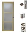 GD MENUISERIES - Porte Coulissante bois Ayous Vitrée H204 x L83 cm, serrure condamnation - vignette