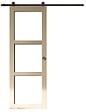 GD MENUISERIES - Porte Coulissante bois Ayous Vitrage transparent H204 x L83 cm, Rail roulettes, Coquilles - vignette