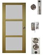GD MENUISERIES - Porte Coulissante Ayous 3 Panneaux Gris Clair H204 x L83 cm, serrure condamnation - vignette