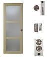 GD MENUISERIES - Porte Coulissante bois Ayous Vitrée H204 x L93 cm, serrure condamnation - vignette
