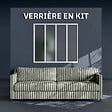 MON MARCHE DECO - Verrière 4 Carreaux - En Kit - Blanc - Verre Dépoli - vignette