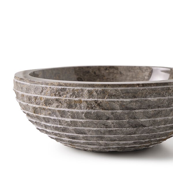 MG VALENCI - Vasque en marbre naturel   HORTA grey   40x40x15 cm - large