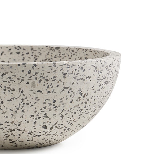 MG VALENCI - Vasque à poser en terrazzo Venecia Grey - Diam.35xH.13cm - large