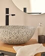 MG VALENCI - Vasque à poser en terrazzo Venecia Grey - Diam.35xH.13cm - vignette