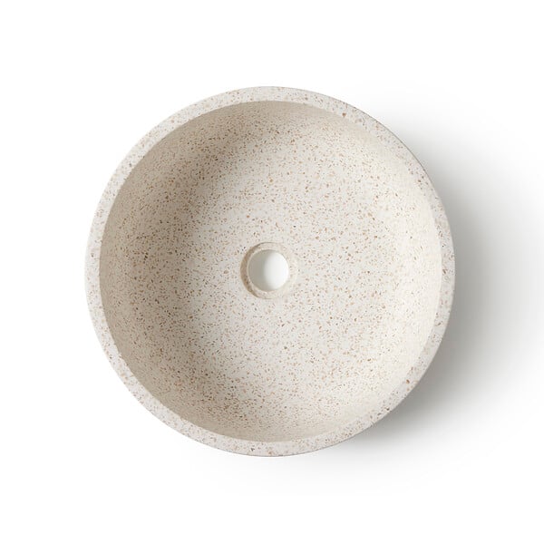 MG VALENCI - Vasque en terrazzo FLORENCIA WHITE 39x39x14 cm - large