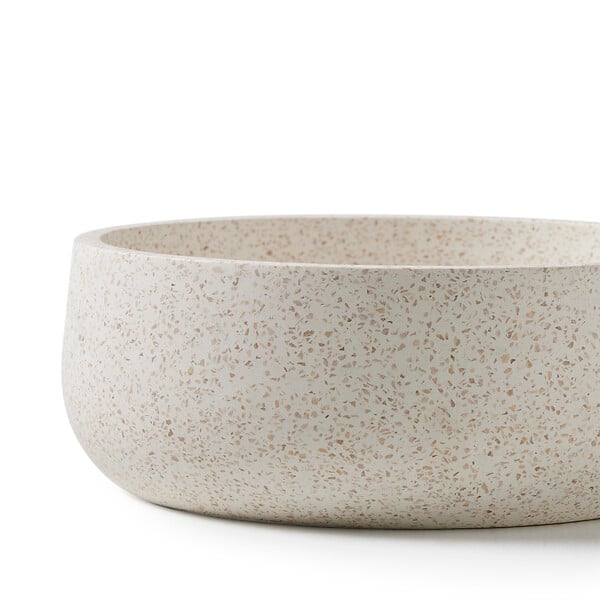 MG VALENCI - Vasque en terrazzo FLORENCIA WHITE 39x39x14 cm - large