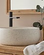 MG VALENCI - Vasque en terrazzo FLORENCIA WHITE 39x39x14 cm - vignette