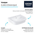 GROHE - Vasque à poser Euro Ceramic 60cm + Mitigeur lavabo M BauLoop Chromé - vignette