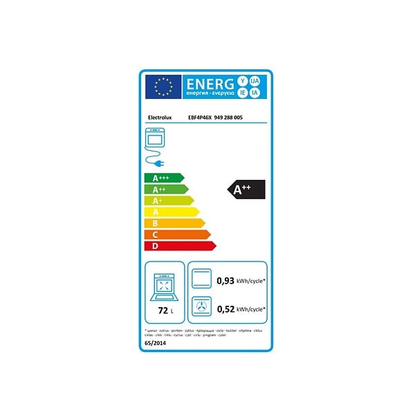 ELECTROLUX - Four Intégrable 72l 60cm Pyrolyse Inox - EBF4P46X2 - large
