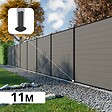 DECKLINEA - Kit Clôture Composite RIO Platines 11x1,8m - Bois composite & Aluminium - Poteaux Noir sur Platines - Brise vue - vignette