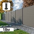 DECKLINEA - Kit Clôture Composite RIO Platines 18x1,8m - Bois composite & Aluminium - Poteaux sur Platines Gris - Brise vue - vignette