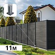 DECKLINEA - Kit Clôture Composite SANTOS Ardoise 11x1,8m - Bois composite & Aluminium - Poteaux sur Platines Gris - Brise vue - Palissade - vignette