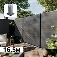 DECKLINEA - Kit Clôture Composite CRUZ Ardoise 16,5x1,8m - Bois composite & Aluminium - Poteaux sur Platines Gris - Brise vue - Palissade - vignette